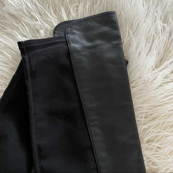 Stuart Weitzman Iconic Black Leather and Suede 5050 Boot Size 8 - Picture 3 of 8